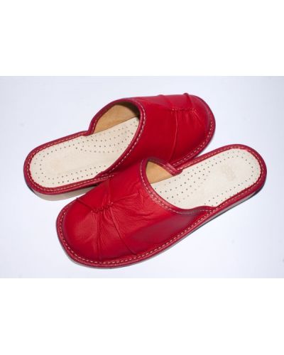 Women's Good Red Leather Slippers
