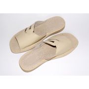 Women's White Leather House Slippers