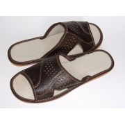 Comfortable Stylish all leather Men's Slippers (brown)