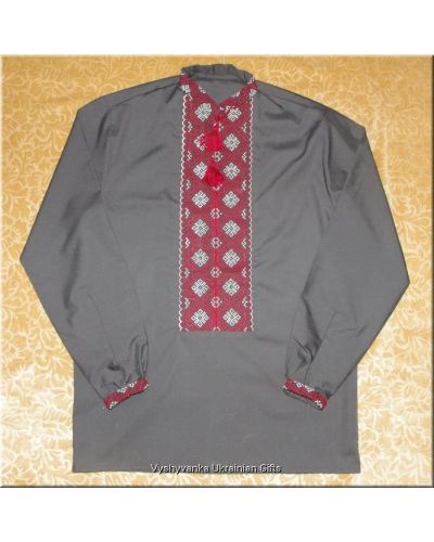 Hand Embroidered Men's Ukrainian Shirt - M