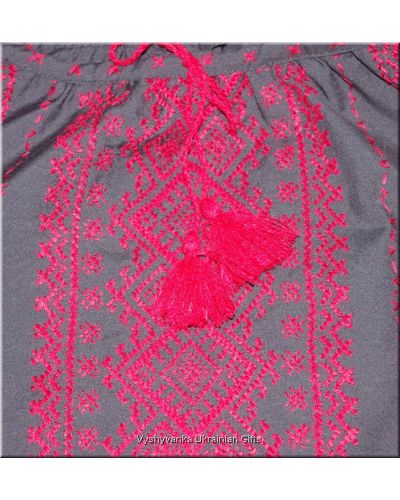 Hand Embroidered Womens Black Ukrainian Blouse - S/P