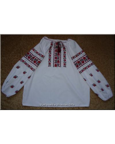 Hand Embroidered Women's Ukrainian Blouse - L