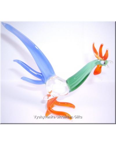 Colourful Rooster - Glass Animal Figurine