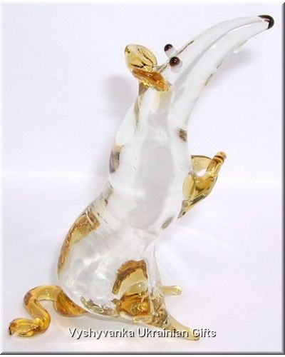 Funny Rat - Glass Animal Figurine. Made in Ukraine