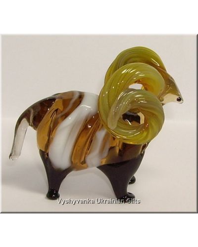 Colourful Ram - Glass Animal Figurine