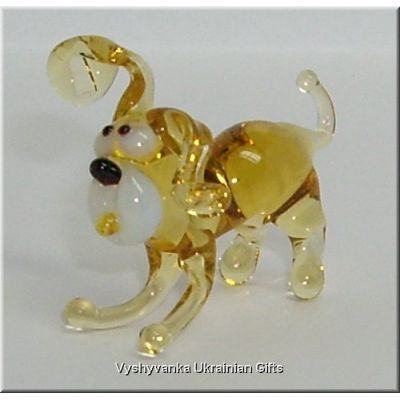 Small Dog - Tiny Glass Animal Figurine