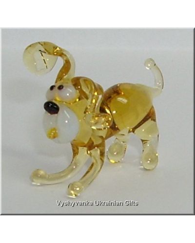 Small Dog - Tiny Glass Animal Figurine
