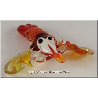 Shrimp - Ukrainian Tiny Glass Animal Figurine