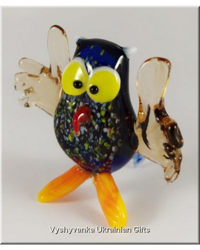 Colourful Owl - Glass Animal Figurine
