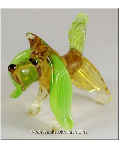 Funny Dog - Ukrainian Glass Animal Figurine