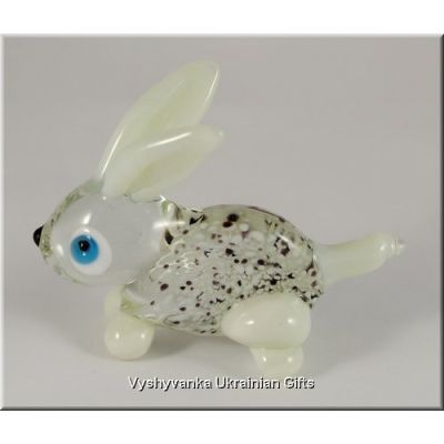 Funny Rabbit - Ukrainian Tiny Glass Animal Figurine
