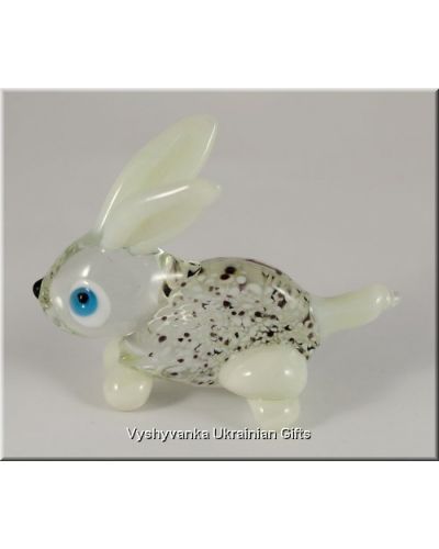 Funny Rabbit - Ukrainian Tiny Glass Animal Figurine