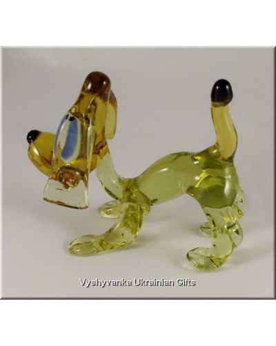Ukrainian Glass Animal Figurine - Funny Dog