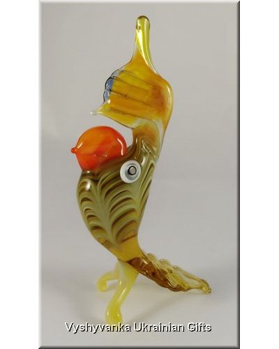Funny Parrot - Ukrainian Glass Animal Figurine