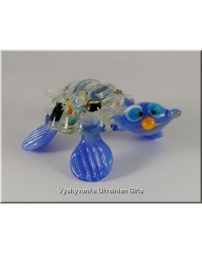 Colourful Turtle - Tiny Glass Animal Figurine