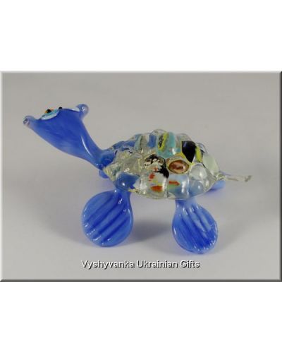 Colourful Turtle - Tiny Glass Animal Figurine