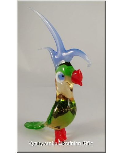 Funny Parrot - Tiny Glass Animal Figurine