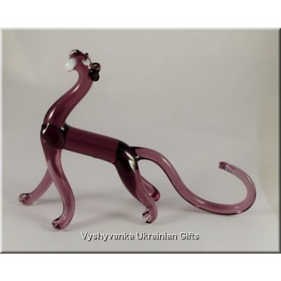 Colourful Panther - Glass Animal Figurine