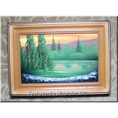 Ukrainian Oil Painting - Lake in Mountains