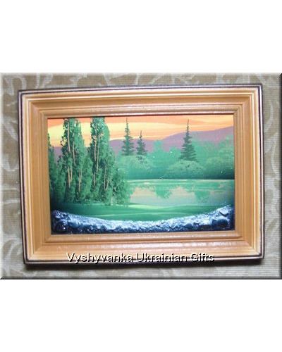 Ukrainian Oil Painting - Lake in Mountains