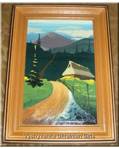 Ukrainian Oil Painting - Road in Mountains