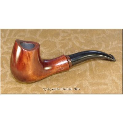 Hand Carved Tobacco Smoking Pipe - Saddle Inlay