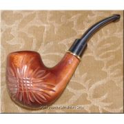 Hand Carved Tobacco Smoking Pipe - Festive