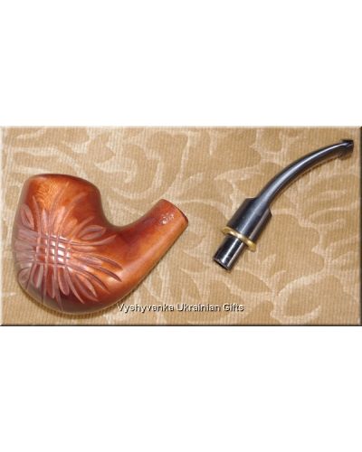 Hand Carved Tobacco Smoking Pipe - Festive