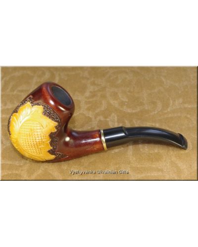 Tobacco Smoking Pipe Hand Carved - Sunflower