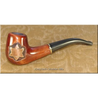 Unique Hand Carved Smoking Inlaid Pipe - David's Star