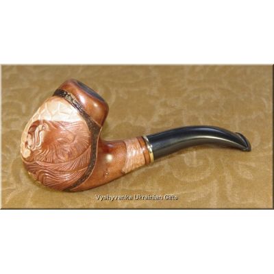 Tobacco Smoking Pipe - Lion on the Stone