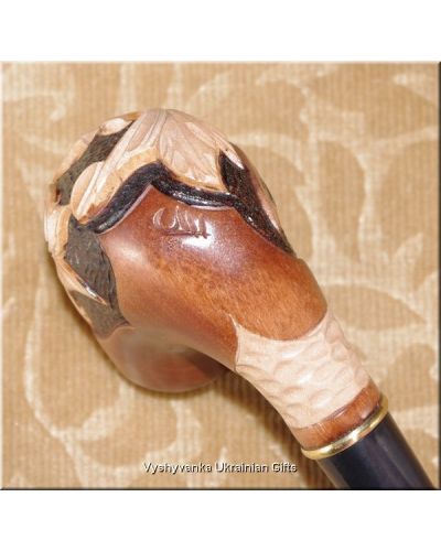 Tobacco Smoking Wooden Pipe - Wheel with a Flag