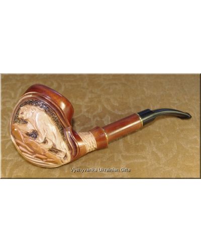 Unique Wooden Tobacco Smoking Pipe - Panther
