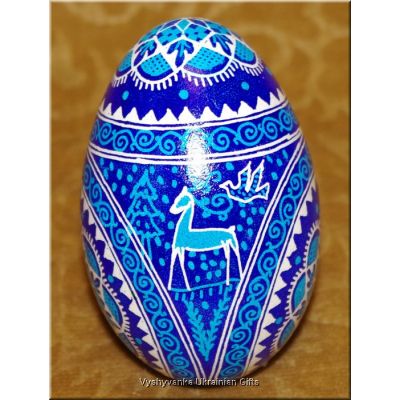 Ukrainian Goose Egg Hand Painted Real Pysanka