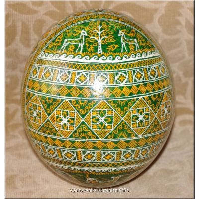Ukrainian Real Ostrich Pysanka Easter Egg