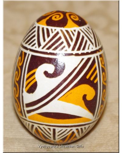 Ukrainian Hand Painted Pysanka Egg - Trypillian Style