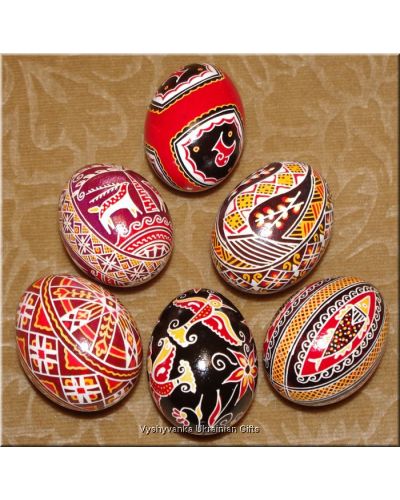 6 Real UKRAINIAN Pysanky Easter EGGS / Egg / Pysanka
