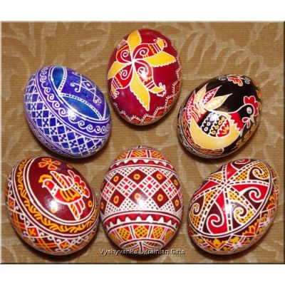 6 Real Ucranian Pysanky Easter Eggs