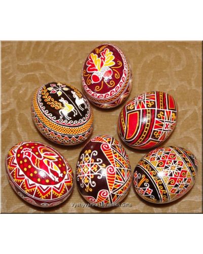 6 Real Pysanky Ukrainian Easter Eggs