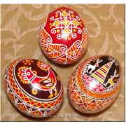Pysanky - Ukrainian Easter Eggs - Three Real Egg
