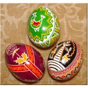 Three Real Pysanky Ukrainian Easter Eggs