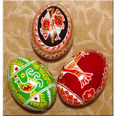 PYSANKY - UKRAINIAN EASTER EGGS - Three Real Egg