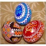 3 Real Easter Eggs Ukrainian Hand Painted Pysanky
