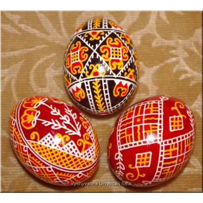 3 Real UKRAINIAN Pysanky Easter EGGS / Egg / Pysanka