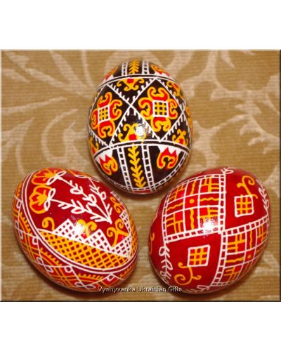 3 Real UKRAINIAN Pysanky Easter EGGS / Egg / Pysanka