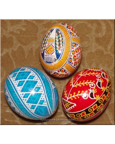 PYSANKY - UKRAINIAN EASTER EGGS - Three Real Egg
