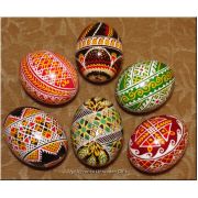 6 Hand Made Easter Real Eggs Ukrainian Pysanky