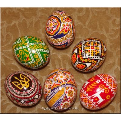 6 Real Pysanky Ukrainian Easter Eggs