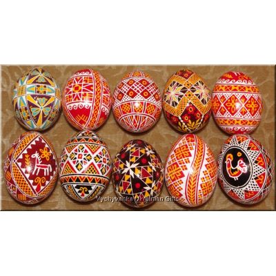 10 Hand Painted Easter Eggs Ukrainian Pysanka