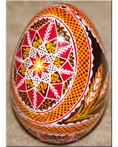 Ukrainian Goose Egg Hand Painted Real Pysanka